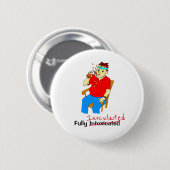 Funny Volledig gevaccineerde Cartoon Mannelijke 6  Ronde Button 5,7 Cm (Voorkant /achterkant)