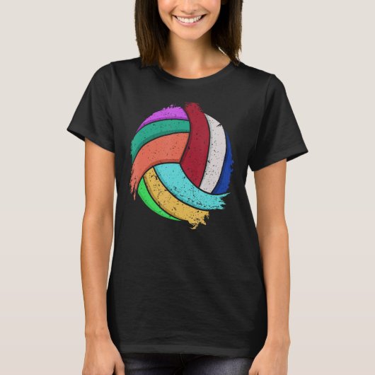 Funny Volleyball Art voor jongens meisjes Volleyba T-shirt (Voorkant)
