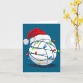 Funny Volleyball Ball Christmas Graphics Lights Lo Kaart (Gele Bloem)