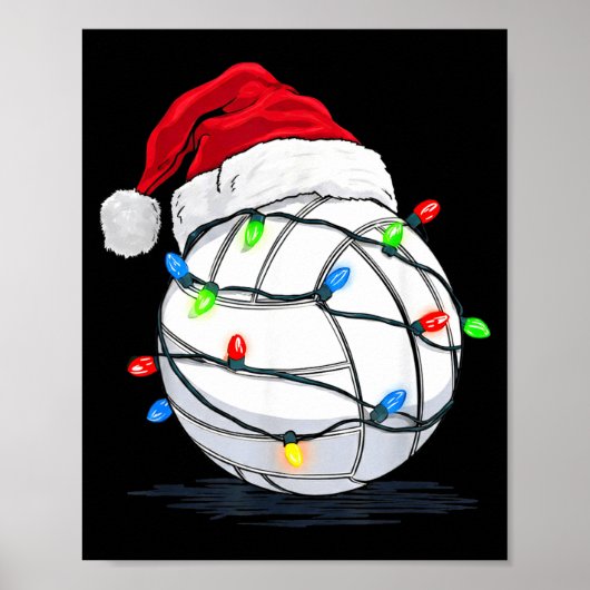 Funny Volleyball Ball Christmas Graphics Lights Lo Poster (Voorkant)