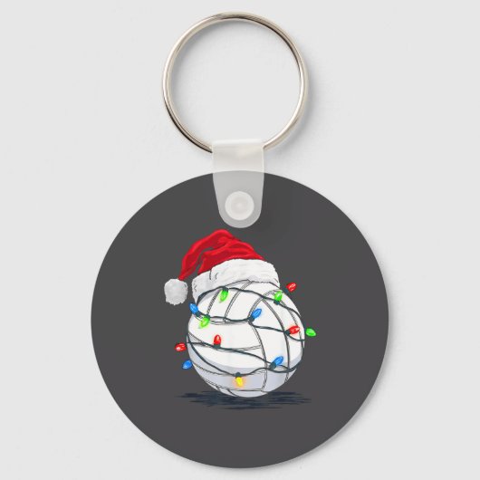 Funny Volleyball Ball Christmas Graphics Lights Lo Sleutelhanger (Voorkant)