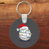 Funny Volleyball Ball Christmas Graphics Lights Lo Sleutelhanger (Voorkant)