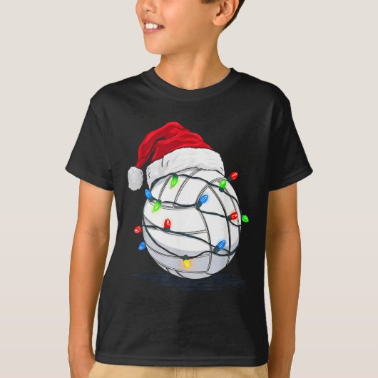Funny Volleyball Ball Christmas Graphics Lights Lo T-shirt (Voorkant)