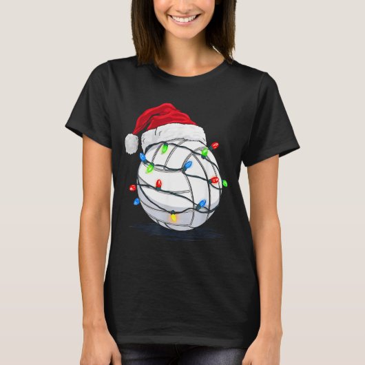 Funny Volleyball Ball Christmas Graphics Lights Lo T-shirt (Voorkant)