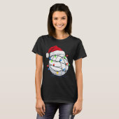 Funny Volleyball Ball Christmas Graphics Lights Lo T-shirt (Voorkant volledig)