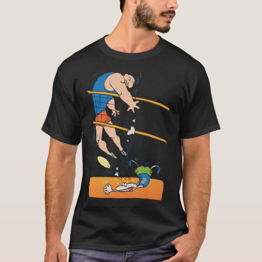 Funny Volleyball Black T-Shirt (Voorkant)