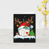 Funny Volleyball Christmas Reindeer Santa Hat Ligh Kaart (Gele Bloem)