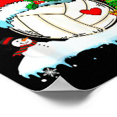 Funny Volleyball Christmas Reindeer Santa Hat Ligh Poster (Hoek)