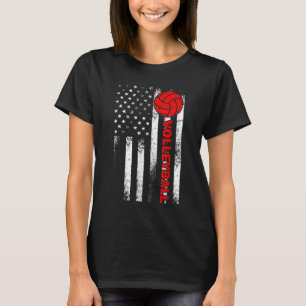 Funny Volleyball Design for Men Women USA Patrioti T-shirt