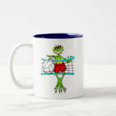 Funny Volleyball Gift Tweekleurige Koffiemok (Links)