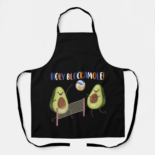 Funny Volleyball Heilige Guacamole Player Blocker Schort (Voorkant)