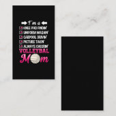 Funny Volleyball mama Cheering Moeder Kind Support Visitekaartje (Voorkant / Achterkant)