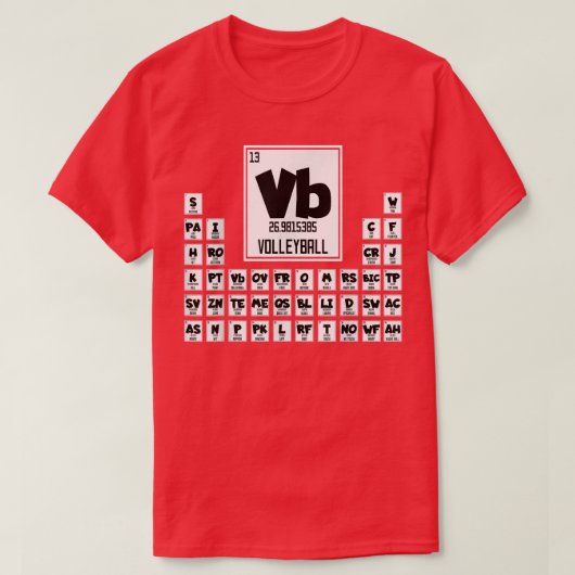 Funny Volleyball Periodic Table T-shirt (Design voorkant)