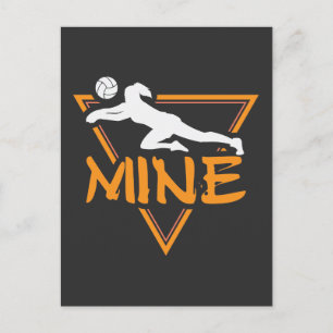 Funny Volleyball Player Mine Sport Athlete Briefkaart