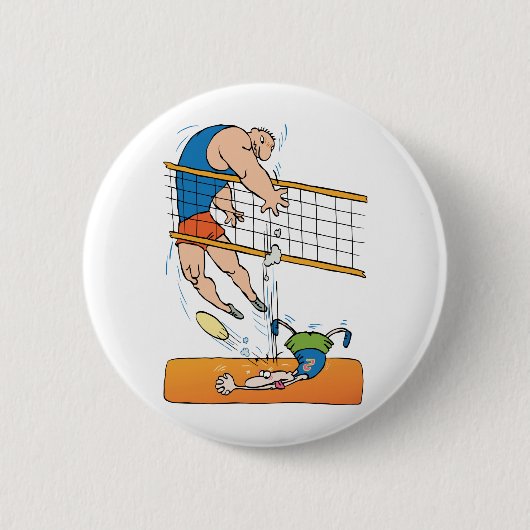 Funny Volleyball Ronde Button 5,7 Cm (Voorkant)
