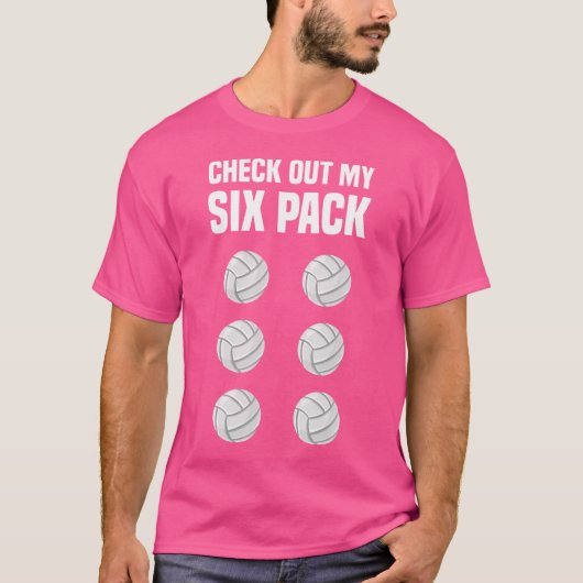 Funny Volleyball Six Pack Volleyball Player T-shirt (Voorkant)