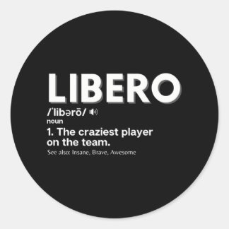 Funny Volleyball speelt Libero Ronde Sticker