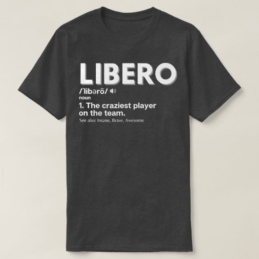 Funny Volleyball speelt Libero T-shirt (Design voorkant)