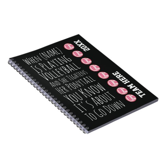 Funny Volleyball Team Player Gifts For Her Girls Notitieboek (Rechterzijde)