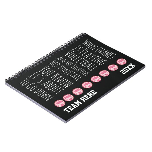 Funny Volleyball Team Player Gifts For Her Girls Notitieboek (Linkerzijde)