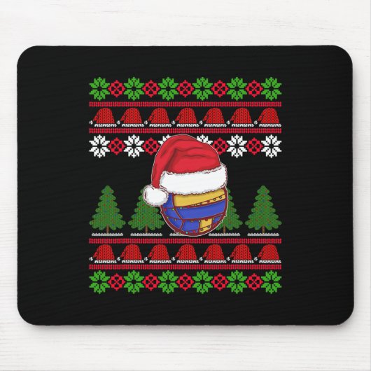 Funny Volleyball Team Ugly Sweater Kerstlight Muismat (Voorkant)