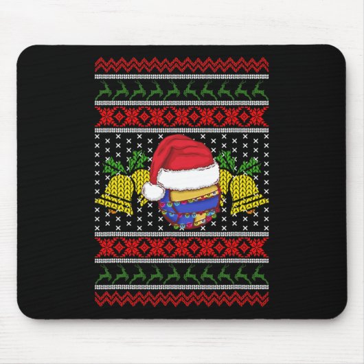 Funny Volleyball Team Ugly Sweater Kerstlight Muismat (Voorkant)