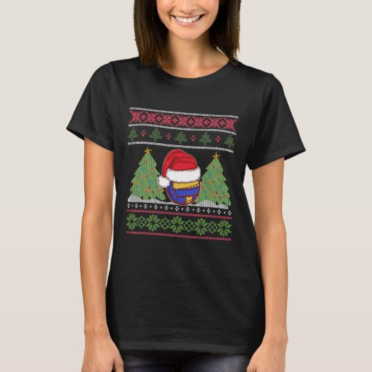 Funny Volleyball Team Ugly Sweater Kerstlight T-shirt (Voorkant)