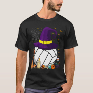 Funny Volleyball Witch Pet Halloween Volleyball Pl T-shirt