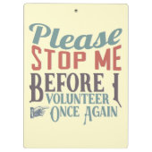 Funny Volunteer-klembord Klembord (Achterkant)