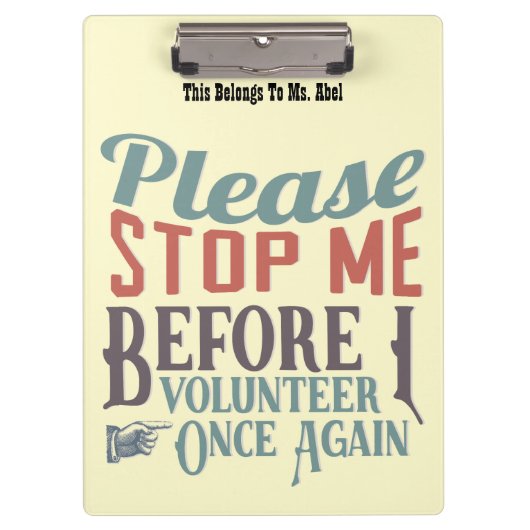 Funny Volunteer-klembord Klembord (Voorkant)