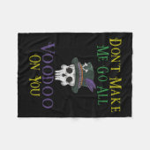 Funny Voodoo Quote - Witch Doctor Skull Mardi Gras Fleece Deken (Voorkant (Horizontaal))