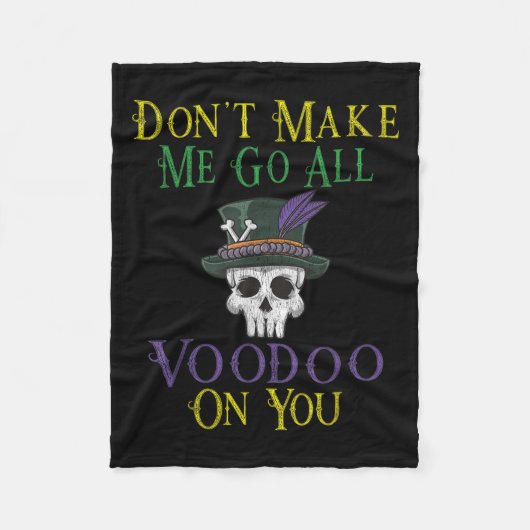 Funny Voodoo Quote - Witch Doctor Skull Mardi Gras Fleece Deken (Voorkant)