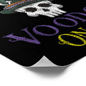 Funny Voodoo Quote - Witch Doctor Skull Mardi Gras Poster (Hoek)