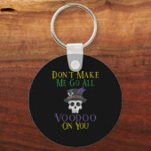 Funny Voodoo Quote - Witch Doctor Skull Mardi Gras Sleutelhanger (Voorkant)
