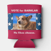 Funny Vote for Dog USA Election Fun Campaign Foto Blikjeskoeler (Achterkant)