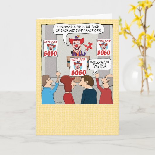 Funny Voting for a Clown Birthday Kaart (Gele Bloem)
