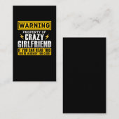 Funny Vriendin Property Witty Boyvriend Visitekaartje (Voorkant / Achterkant)