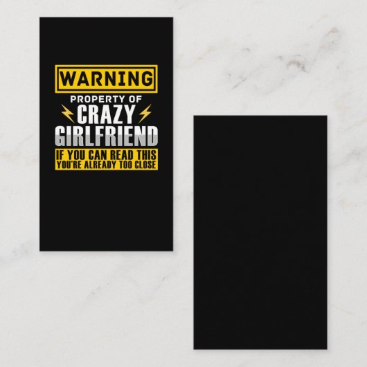 Funny Vriendin Property Witty Boyvriend Visitekaartje (Voorkant / Achterkant)