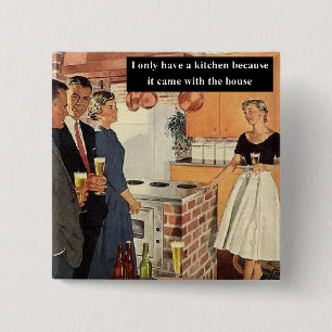  Funny Vrijgezellenfeest/House Warming Party Vierkante Button 5,1 Cm