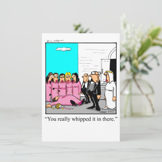 Funny Vrijgezellenfeest Humor Uitnodiging (Staand voorkant)