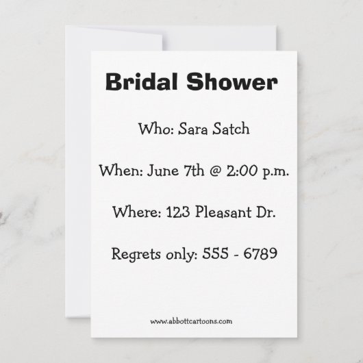 Funny Vrijgezellenfeest Humor Uitnodiging (Achterkant)