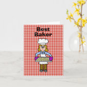 Funny Vrouw Best Baker Wenskaart Kaart (Gele Bloem)