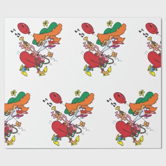 Funny Vrouw Clown Cadeaupapier (Vlak)