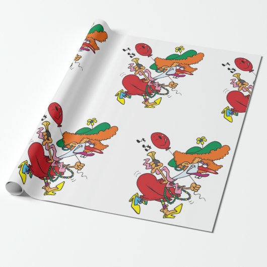 Funny Vrouw Clown Cadeaupapier (Uitgerold)