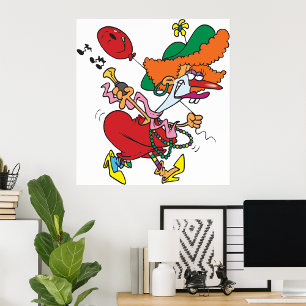 Funny Vrouw Clown Poster