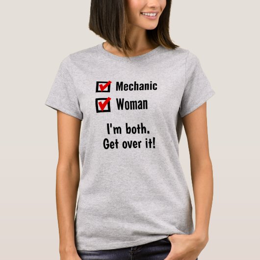 Funny Vrouw Mechanic Shirt - ik ben er allebei ove (Voorkant)