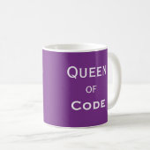 Funny Vrouw Programmer Nickname - Queen of Code Koffiemok (Voorkant rechts)