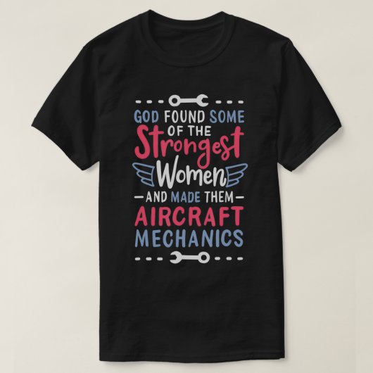 Funny Vrouw Vliegtuig Mechanic Design T-shirt (Design voorkant)