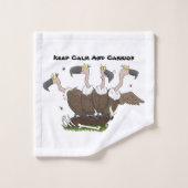 Funny vultures humor cartoon bad handdoek (Wasdoekje)