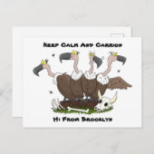 Funny vultures humor cartoon briefkaart (Voorkant / Achterkant)